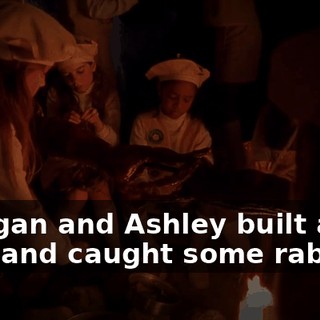 Meagan and Ashley built a trap and caught some rabbits.