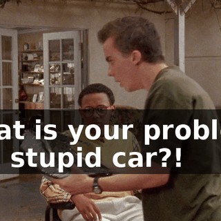 What is your problem, you stupid car?!