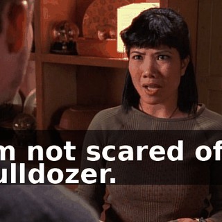 I'm not scared of a bulldozer.