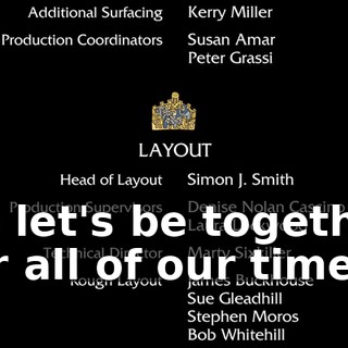 So let's be together for all of our time.