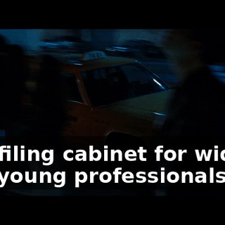 of a filing cabinet for widows and young professionals.
