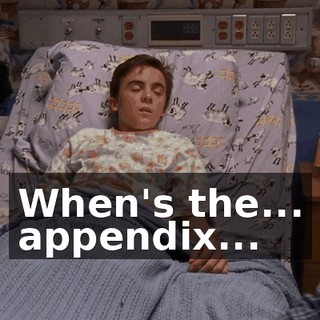 When's the... appendix...