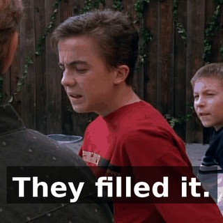 They filled it.