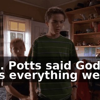 Mrs. Potts said God sees everything we do.