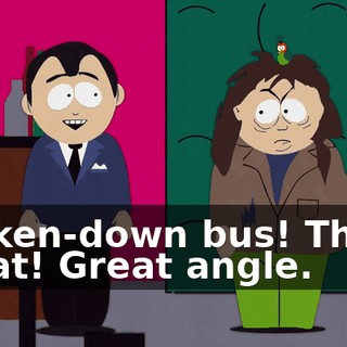 Broken-down bus! That's great! Great angle.
