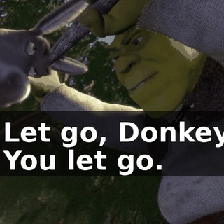- Let go, Donkey! - You let go.