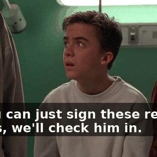 If you can just sign these release forms, we'll check him in.