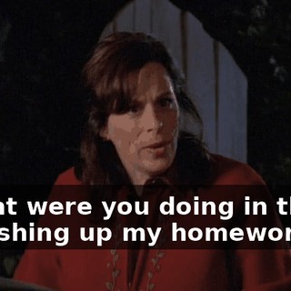 - What were you doing in there? - Finishing up my homework.