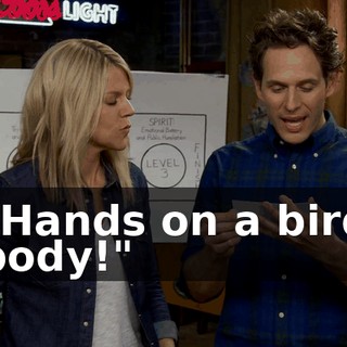 "Hands on a bird body!"