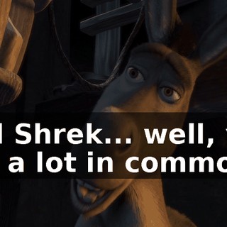 and Shrek... well, you got a lot in common.