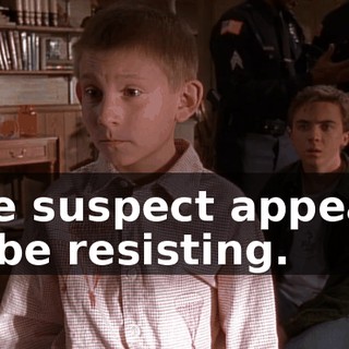 The suspect appears to be resisting.
