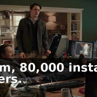 Bam, 80,000 instant users.