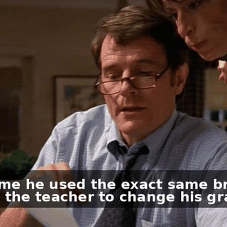 This time he used the exact same brand of pen as the teacher to change his grade.