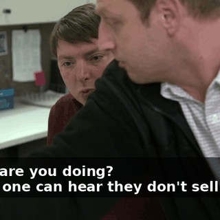 -What are you doing? -So no one can hear they don't sell pants.