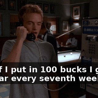 and if I put in 100 bucks I get the car every seventh weekend.