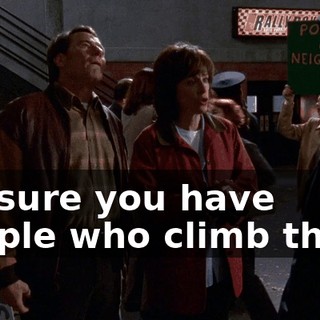 I'm sure you have people who climb them.