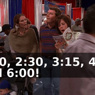 1:00, 2:30, 3:15, 4:30 and 6:00!
