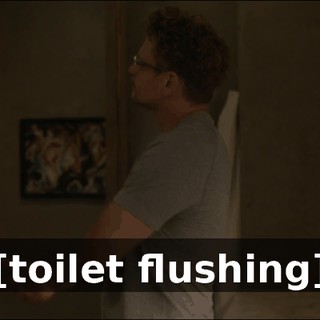 [toilet flushing]