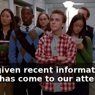 but given recent information that has come to our attention