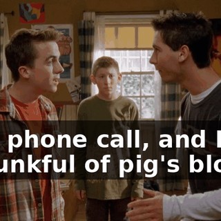 One phone call, and I got a trunkful of pig's blood.