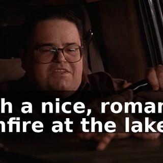 with a nice, romantic bonfire at the lake.
