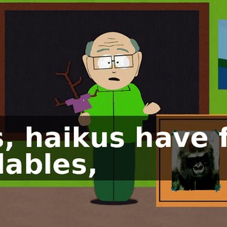 Yes, haikus have five syllables,