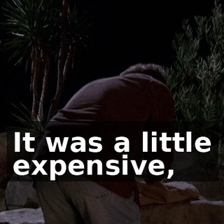 It was a little expensive,