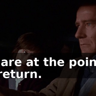 We are at the point of no return.