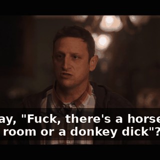 and say, "Fuck, there's a horse cock in my room or a donkey dick"?