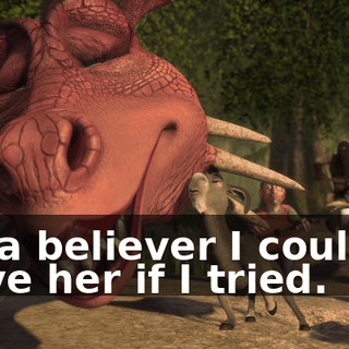 I'm a believer I couldn't leave her if I tried.