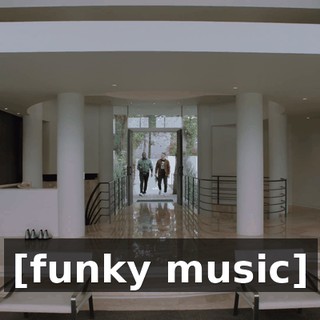 [funky music]