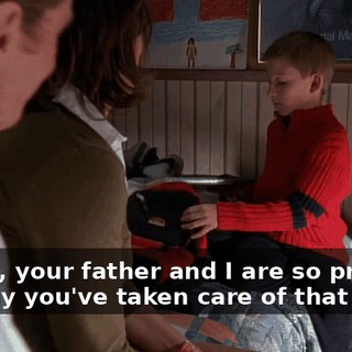 Dewey, your father and I are so proud of the way you've taken care of that fish.