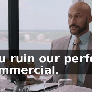 you ruin our perfect commercial.