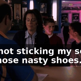 I'm not sticking my socks in those nasty shoes.