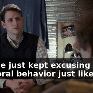 but he just kept excusing immoral behavior just like this,
