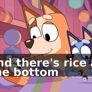 and there's rice at the bottom