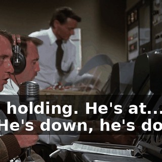 He's holding. He's at... No, no. He's down, he's down.