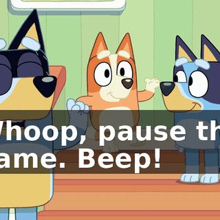 Whoop, pause the game. Beep!