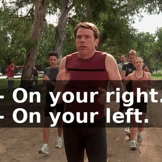 - On your right. - On your left.
