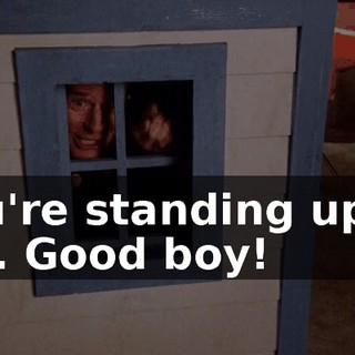 You're standing up to me. Good boy!