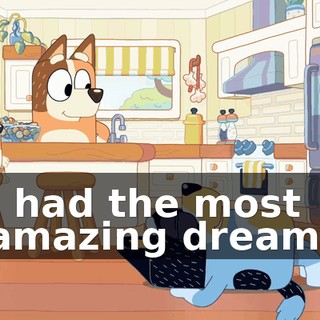 I had the most amazing dream.