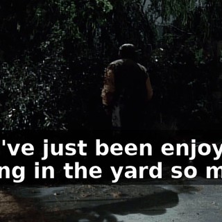 No, I've just been enjoying peeing in the yard so much,