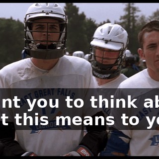 I want you to think about what this means to you.