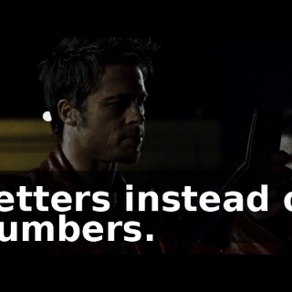 Letters instead of numbers.
