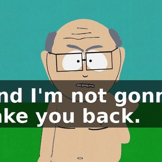 And I'm not gonna take you back.