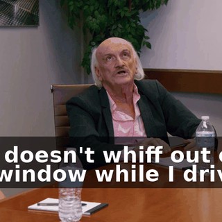 that doesn't whiff out of the window while I driving.