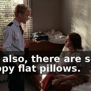 And also, there are some crappy flat pillows.