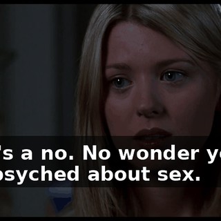 That's a no. No wonder you're not psyched about sex.