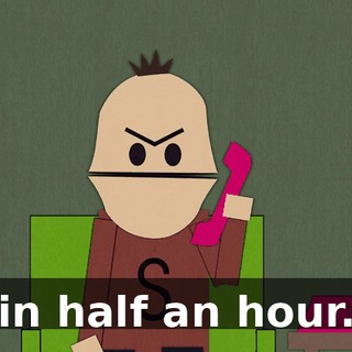 in half an hour.