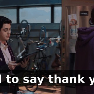 and to say thank you.